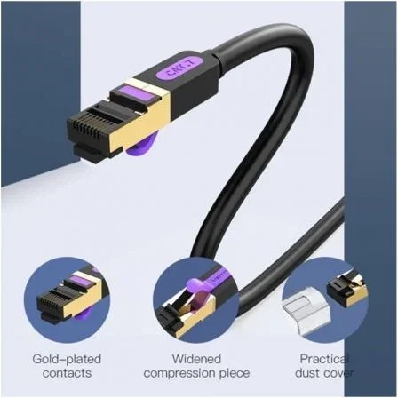 Vention Cable de Red RJ45 SFTP Cat.7 ICDBN 15m Negro